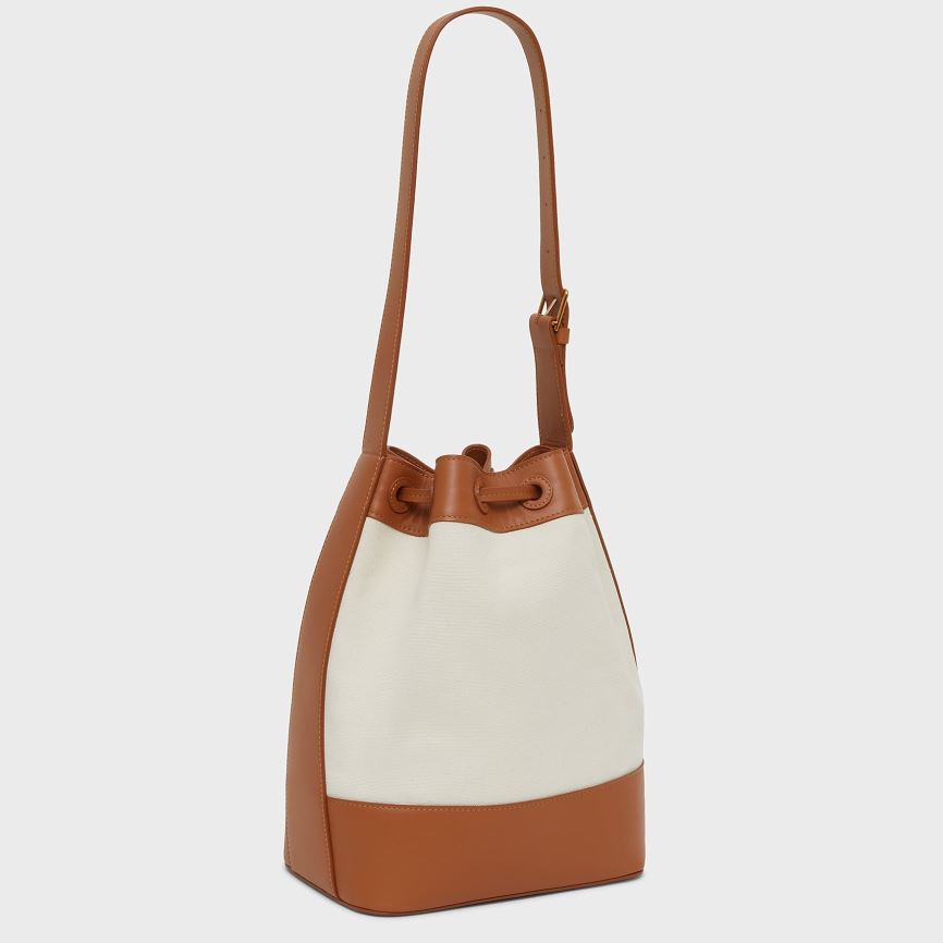 Women's Mansur Gavriel Block Bucket Bags White / Brown | AU 0218LA